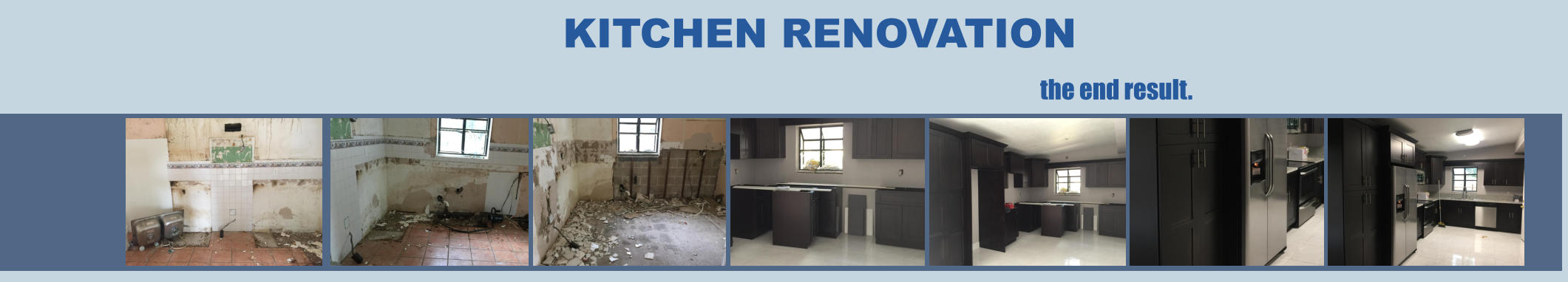 the end result. KITCHEN RENOVATION